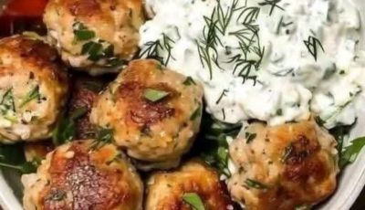 Greek Chicken Meatballs with Homemade Tzatziki Sauce