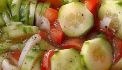 Marinated Cucumbers, Onions, and Tomatoes !!