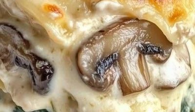Creamy Spinach & Mushroom Lasagna