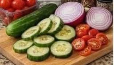 Marinated Cucumber, Onion, and Tomato Salad
