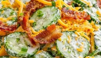 Cucumber Ranch Crack Salad Recipe – Easy Creamy Bacon Cucumber Salad