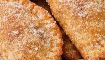 Amish Cinnamon Sugar Fry Pies Made with Biscuit Dough, Sugar, Cinnamon, Oil