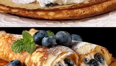 Blueberry Cream-Filled Crepes Recipe