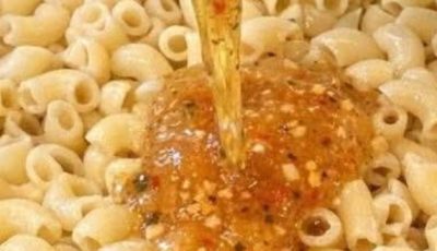 Pour zesty italian dressing and these 3 ingredients over elbow macaroni into a baking pan for a tangy dish everyone asks you to make again