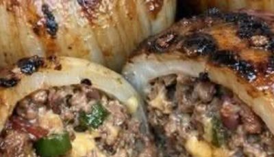 Firecracker Bacon Cheddar Cheeseburger Stuffed Onion Bombs