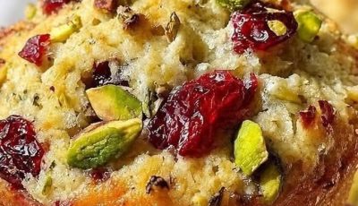 No-Flour Pistachio Cherry Oat Muffins