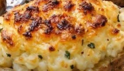Oven Baked 3-Ingredients Stuffed Potato Boats
