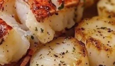 GARLIC BUTTER LOBSTER AND SCALLOPS