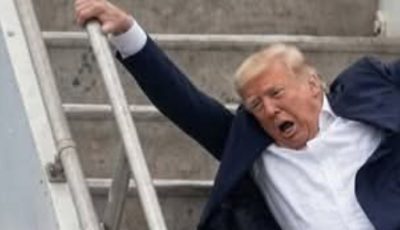 The Politics of the Stumble: Gravity, Optics, and the Infinite News Cycle: Trump FALLS AGAIN